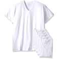 thumbnail image 1 of MENS 6 PACK CLASSIC V-NECK T-SHIRTS - WHITE, XL, Assorted, 1 of 3