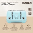 thumbnail image 2 of Haden Heritage 4 Slice Wide Slot Stainless Steel Toaster, Turquoise, 2 of 9