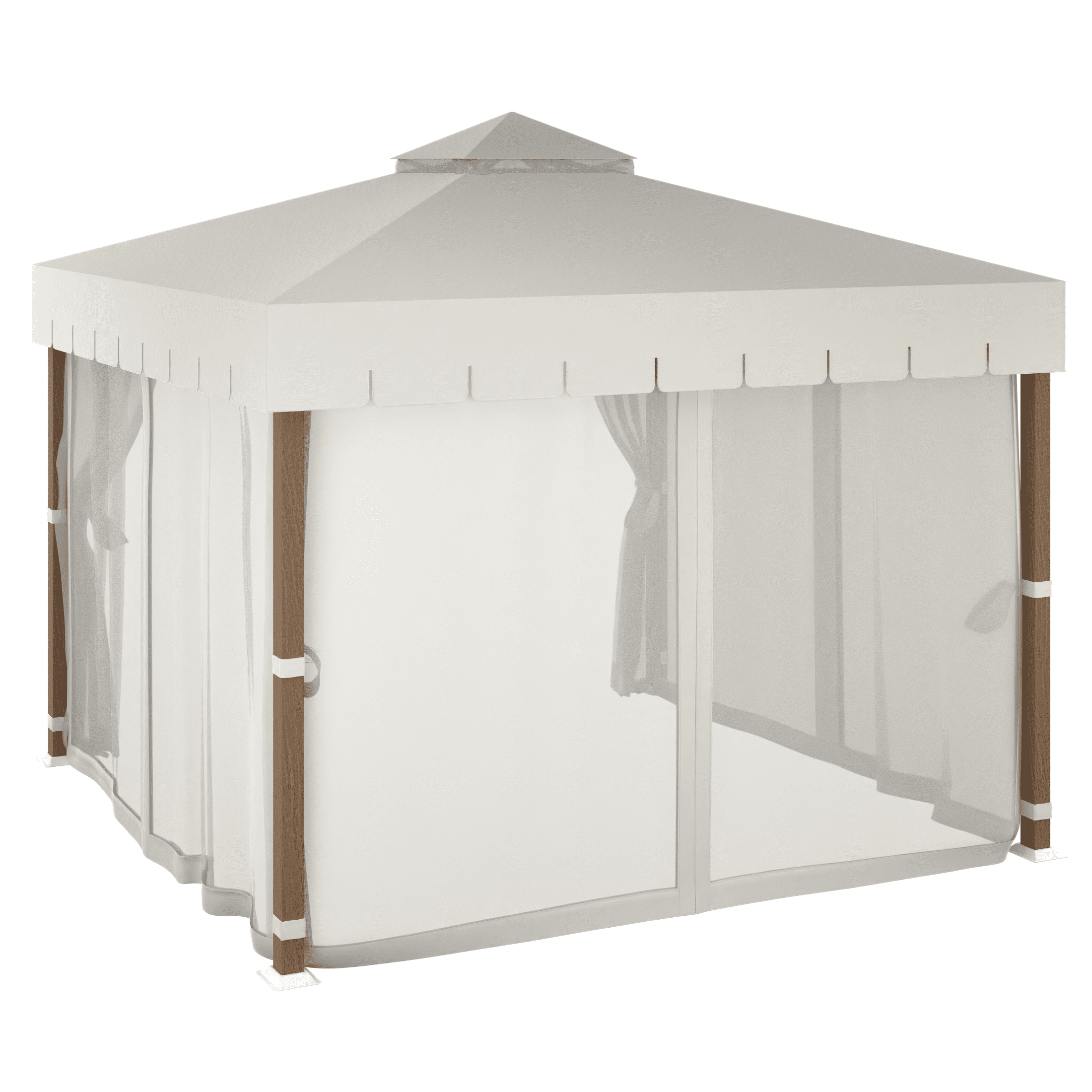 HOMETRENDS Westmont 10’ x 10’ Steel Soft Top Gazebo, Cream
