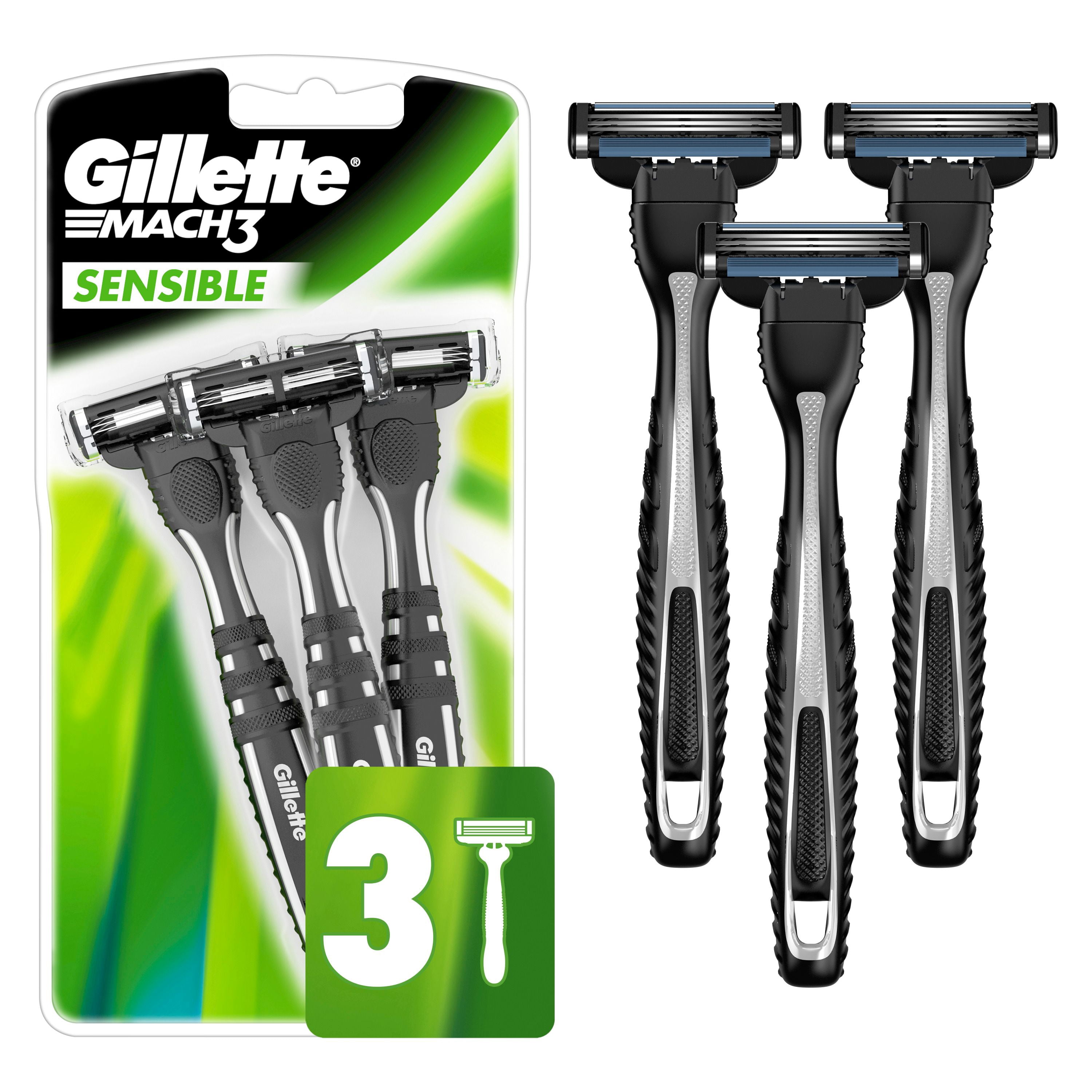 Rasoirs jetables pour hommes Gillette Mach3 Peau sensible