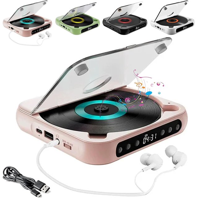 Lecteur Cd Portable Yuguz, Lecteur Cd Portable Yuguz Compatible Bluetooth, Lecteurs Cd Yuguz USA avec Haut-Parleurs et Écouteurs, Prend en Charge les Modes USB/Bt et Répétition
