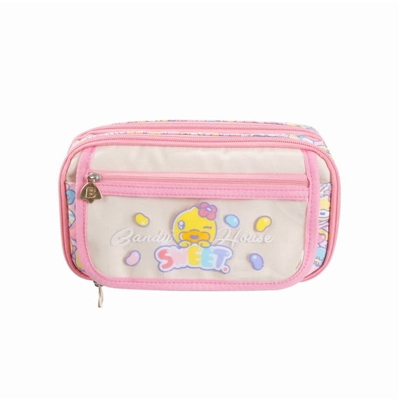 Comix Trousse à Crayons avec Compartiments, Étui de Rangement en Tissu Oxford Grande Capacité avec Fermeture Éclair pour Stylos, Outils et Fournitures de Bureau, Rose