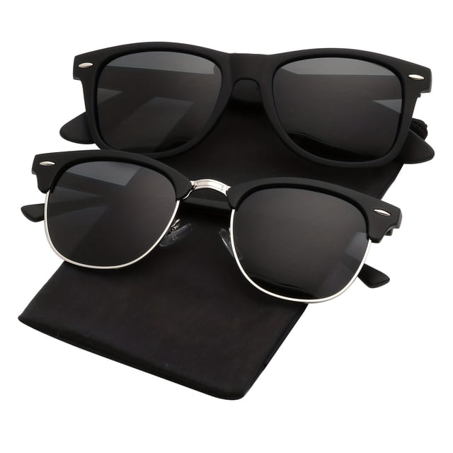 2pcs Polarized Glasses For Men And Women, Semi-Rimless Frame Driving Glasses