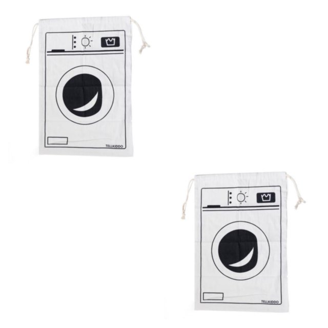 QualitChoice Portable Cotton Linen Drawstring Closure Bag Bedroom Large Capacity Pouch Sundries Luggage Cargo Laundry Organizer Type 2 2PCS