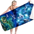 thumbnail image 1 of Astronaut Theme Beach Towel - Fun Printed Microfiber, Sandproof & Lightweight for Kids & Adults - 28x60 Inch, 1 of 3