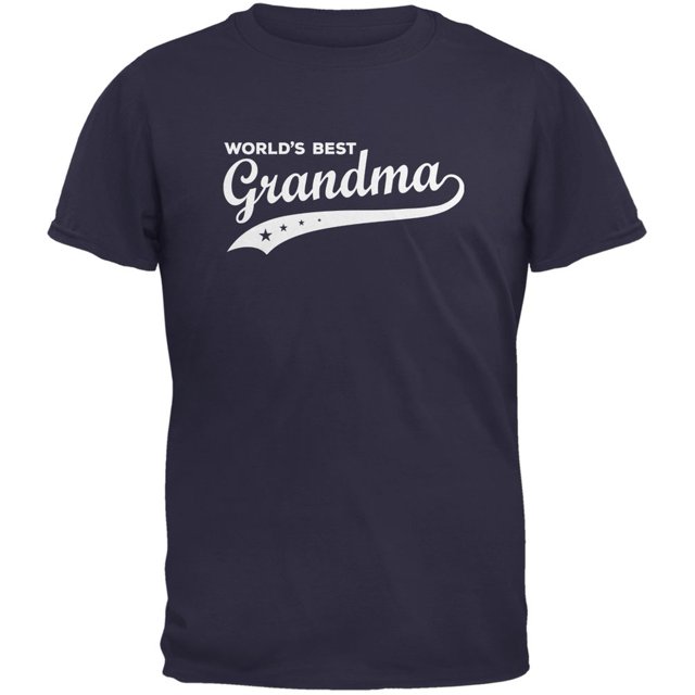 Mother's Day - World's Best Grandma Navy Adult T-Shirt