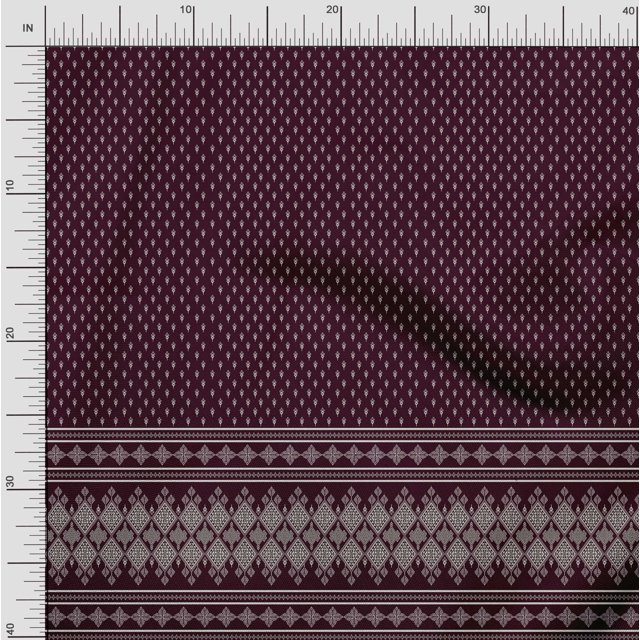 Soimoi Polyester Crepe Fabric Geometric Panel Print Sewing Fabric Yard 52 Inch Wide