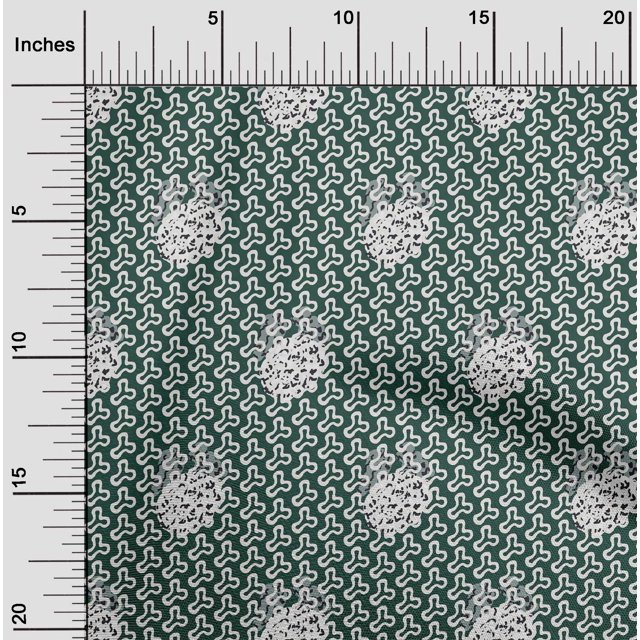 oneOone Tissu Flex Coton Vert Sarcelle Foncé Tissu Abstrait pour Robe Tissu Imprimé au Mètre 40 Pouces de Large