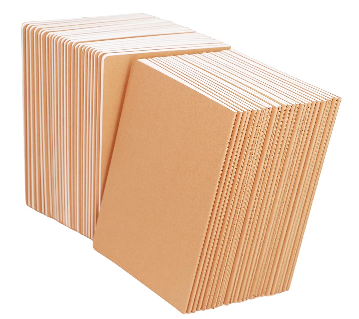 FAWTEEM 48 Pack A5 Lines Notebook Bulk Kraft Cover College Ruled, Lined Paper Travel Journals Composition Diary Subject Notebooks Planner, 60 Pages, 8.3x 5.5