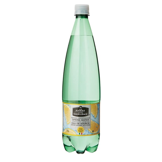Our Finest Natural Lemon Flavour Spring Water – Carbonated 1L