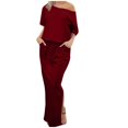 thumbnail image 2 of Gspmoly Robes d'Été pour Femmes, Robe d'Été Décontractée pour Femmes à Couleur Unie à Manches Courtes, Col Droit et Cheville avec Poches, Robes de Mariage pour Femmes en Liquidation, 2 of 8