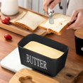 thumbnail image 4 of Yhmxh Kitchen Organizers And Storage New Ceramic Butters Box Cheese Butters Box Nordics Style Butters Storage Ceramic Jar Ceramic Yellow Jar, 4 of 6