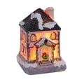 thumbnail image 2 of Christmas Scene Lighted House Village Miniature Resin Figurine Desk Decorations Style A, 2 of 9