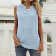 thumbnail image 2 of Timegard Women Summer Tank Tops V- Neck Button Mesh Sleeveless Lightweight Casual Loose Tops Blouse, 2 of 7
