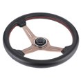 thumbnail image 2 of Steering Wheel Replacement, 350mm/14in In Diameter Wrapped With Black Leather Steering Wheel, For Most Of Car Models Car Models Lovers, 2 of 8
