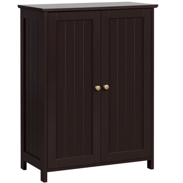 Yaheetech Armoire de Plancher avec 2 Portes Durables et 2 Tablettes Ajustables, Espresso