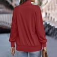 thumbnail image 4 of Chandail à Demi-Glissière pour Femmes, Comdrip Chandail pour Femmes Décontracté à Manches Longues Demi-Glissière Chandail Léger Décontracté Ample Mode Chandails pour Femmes Demi-Glissière Rouge m, 4 of 5
