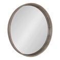 thumbnail image 1 of Kate and Laurel Hutton Round Decorative Wood Frame Wall Mirror, 30 Inch Diameter, Graywash, 1 of 6