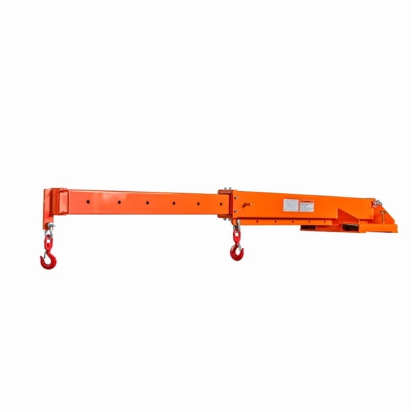 TMG Industrial Forklift Telescoping Jib Crane, 6600 lb Capacity, Adjustable 30” - 138” Boom, Lock Pin Shaft