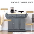 thumbnail image 4 of HOMCOM Kitchen Island with Rubber Wood Top Rolling Kitchen Serving Cart, 4 of 10