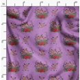thumbnail image 2 of Soimoi Tissu Georgette Poly Violet Tissu Imprimé Animal Cerf 1 Yard 42 Pouces de Large, 2 of 5