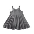 thumbnail image 2 of NJDVHB Robe d'Été pour Tout-Petit, Robe de Plage pour Fillette, Robe de Fête pour Fille, Robe Sans Manches Imprimée pour Fille, Robe de Princesse à la Mode et Décontractée, Gris, 150, 2 of 3