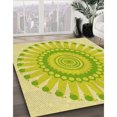 thumbnail image 3 of Ahgly Company Tapis Rectangulaire Lavable en Machine Intérieur Vert Transitionnel, 2 Pieds x 4 Pieds, 3 of 7