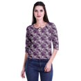 thumbnail image 4 of Moomaya Printed Keyhole Neck Ring Top Casual 3/4th Sleeve Tees Tank Tunic Top, 4 of 5