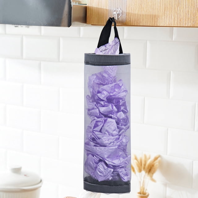 RXIRUCGD Plastic Bag Mesh Hanging Storage Dispensers Foldable Breathable Washable Hanging Mesh Garbage Bag Organizer For Kitchen Plastic Bag Storage