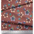thumbnail image 2 of Soimoi Brown Rayon Fabric Leaves & Flower Floral Decor Fabric Printed Yard 42 Inch Wide, 2 of 3