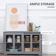 thumbnail image 4 of HOMCOM Buffet de Cuisine Armoire de Rangement Empilable avec Porte Coulissante en Verre, 4 of 10
