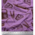thumbnail image 1 of Soimoi Tissu Crêpe polyester Rouleau, Imprimé Pain de Blé et Sandwich au Mètre 42 Pouces de Large, 1 of 3