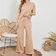 thumbnail image 4 of Ensembles Assortis pour Femmes Manches Courtes Col Rond Chemises Pantalons Larges Amples Pyjamas Ensembles Vêtements d'Été pour Femmes, 4 of 7
