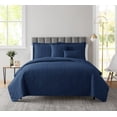 thumbnail image 2 of Clara Clark 5 Piece Quilt Set, Modern Style Ellipse Weave, Full/Queen, Navy Blue, 2 of 4