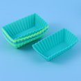thumbnail image 3 of 8 Pcs Random Silicone Cupcake Moulds Square Muffin Moulds Cupcake Cups Non-Stick Heat Resistant Baking Molds for Home Cafe Random Color, 3 of 6