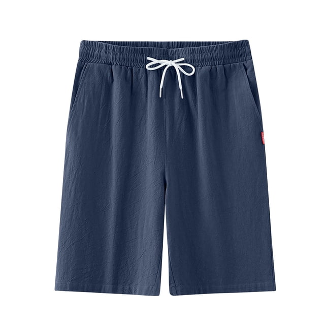 Plebaso Mens Casual Shorts Elastic Waist Summer Shorts Drawstring Solid Color Lounge Shorts with Pockets
