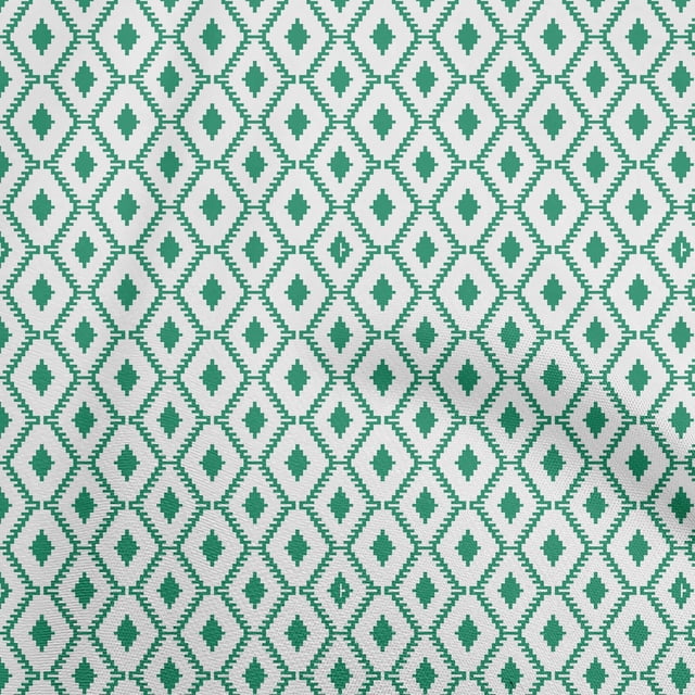oneOone Cotton Poplin Green Fabric Tribal Craft Projects Decor Fabric Printed By The Yard 56 Inch Wide