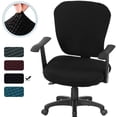 thumbnail image 1 of Office Chair Cover 2 Piece Stretchable Computer Office Chair Covers Universal Chair Seat Covers Stretch Rotating Chair Slipcovers Washable Spandex Desk Chair Cover Protectors, 1 of 6