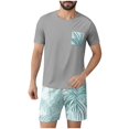 thumbnail image 2 of Weiqiqre T-Shirt Décontracté pour Homme à Manches Courtes Coupe Régulière Col Ras du Cou T-Shirt d'Été Hauts Graphiques et Ensemble de Shorts, 2 of 6