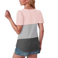 thumbnail image 3 of Plebaso Hauts pour Femmes Chemises à Œillets Manches Courtes T-Shirts Amples Col Rond Décontracté Blouses Tendance, 3 of 6