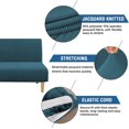 thumbnail image 2 of Armless Futon Cover Stretch Sofa Bed Slipcover Protector Elastic Feature Rich Textured High Spandex Small Checks Jacquard Fabric Futon Cover, Machine Washable, 2 of 7