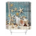thumbnail image 2 of 71''x71" Sea Shell Shower Bathroom Curtain Waterproof Beach Curtain Decor Set with Hooks Rings, 2 of 7