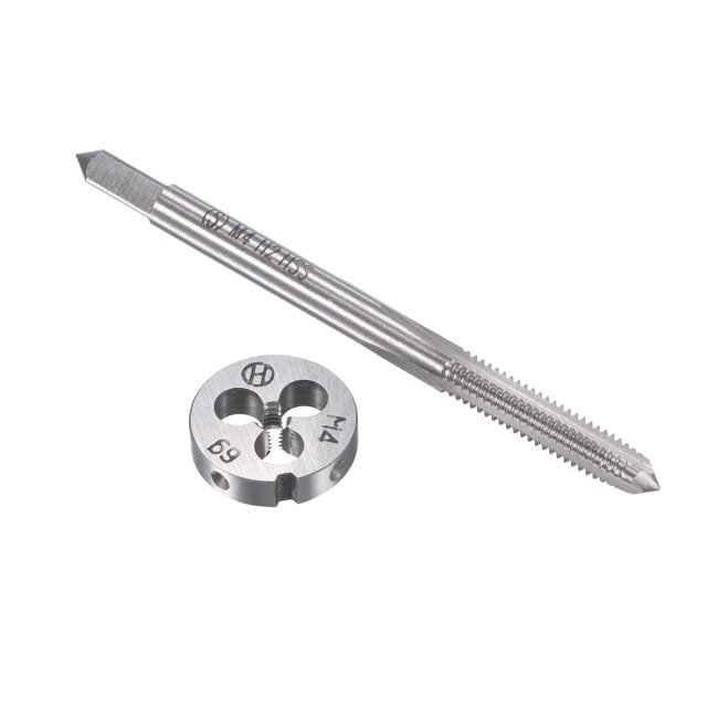 Unique Bargains M4 x 0.7mm Metric Tap and Die Set Machine Thread Tap with Round Die