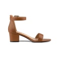 thumbnail image 3 of BLISSFUL STEP Women's Shoes Open Toe Block Heel Ankle Strap Sandals Brown 7.5, 3 of 7