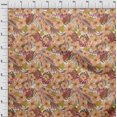 thumbnail image 4 of oneOone Tissu Flex Coton Rose Brun Foncé Floral Tropical Matériel de Robe Tissu Imprimé au Mètre 40 Pouces de Large, 4 of 4