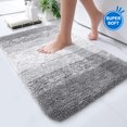 thumbnail image 1 of BaiTrend Gray Bathroom Rugs Mat, Large Bath Rug for Bathroom Floor Non-Slip, Super Elastic Soft Easier to Dry Bath Shower Mat Runner, Machine Washable Bath Mat, 20" x 30", 1 of 6