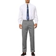 thumbnail image 2 of INSPIRE CHIC Men's Pants Houndstooth Checked Slim Fit Zipper Closure Dress Pants 30 White Black, 2 of 4