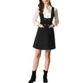 thumbnail image 2 of INSPIRE CHIC Robe Chasuble pour Femme Ligne A à Double Boutonnage Salopettes Bretelles L Noir, 2 of 6