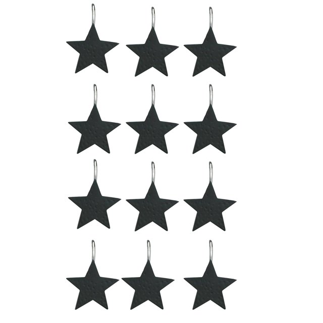 Park Designs Star Shower Curtain Hooks (Set of 12) Black