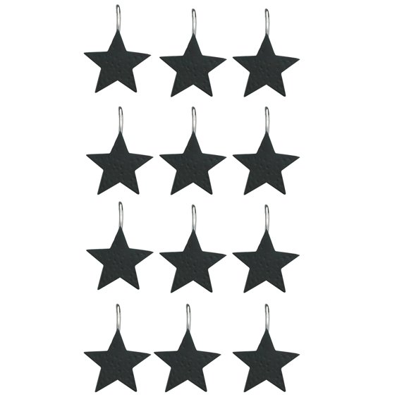 Park Designs Star Shower Curtain Hooks (Set of 12) Black